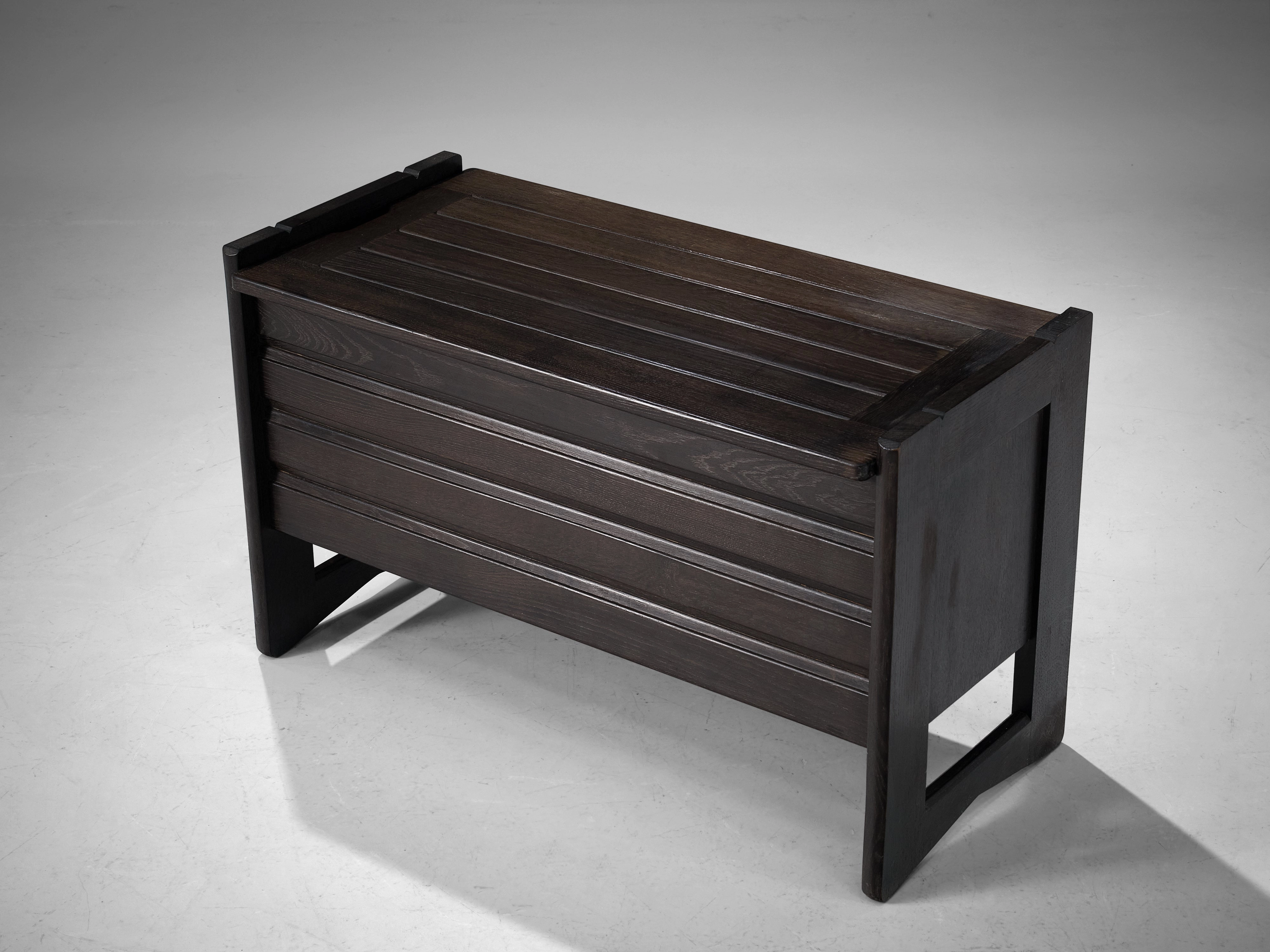 Guillerme & Chambron Trunk or Side Bench in Black Oak