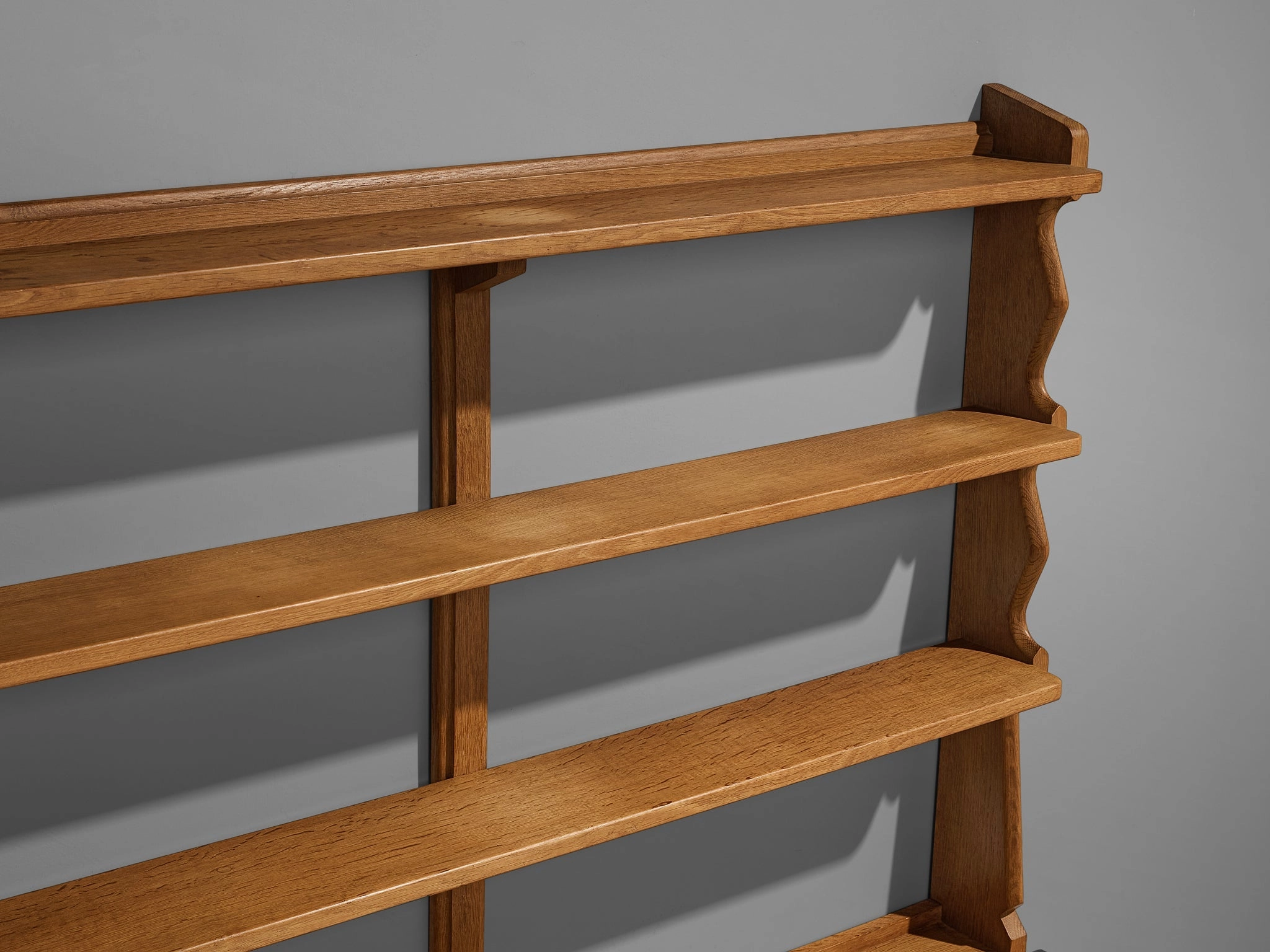 Guillerme & Chambron Wall-Mounted Shelf with Drawers in Solid Oak