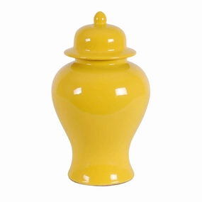 Handmade Yellow Lidded Ginger Jar vase,flower vase,home decoration