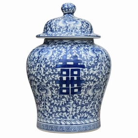 Happiness Calligraphy Porcelain Temple Jar vase,flower vase,home decoration