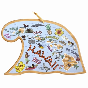 Hawaiian Islands Cutting Board with Artwork by Fish Kiss cutting board,chopping board,kitchen tools