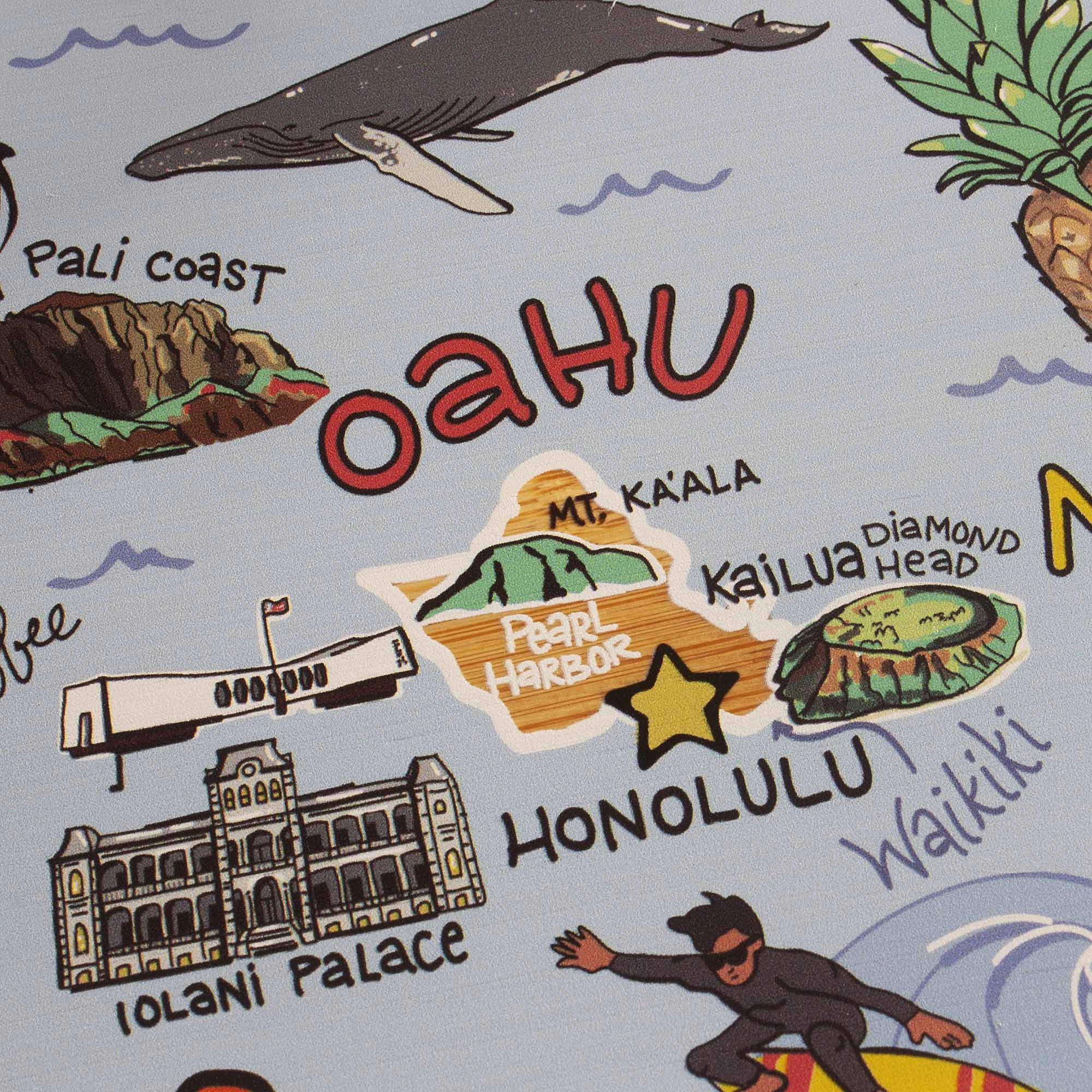 Hawaiian Islands Cutting Board with Artwork by Fish Kiss