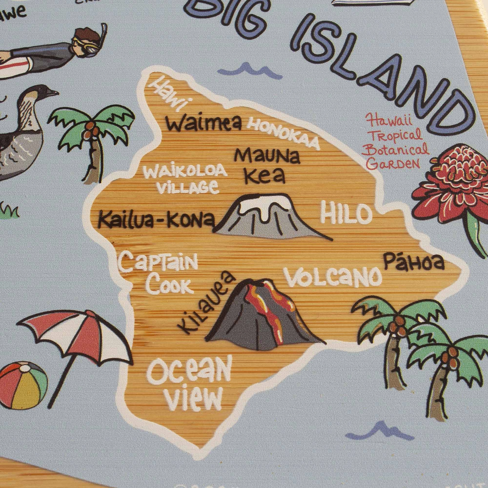 Hawaiian Islands Cutting Board with Artwork by Fish Kiss