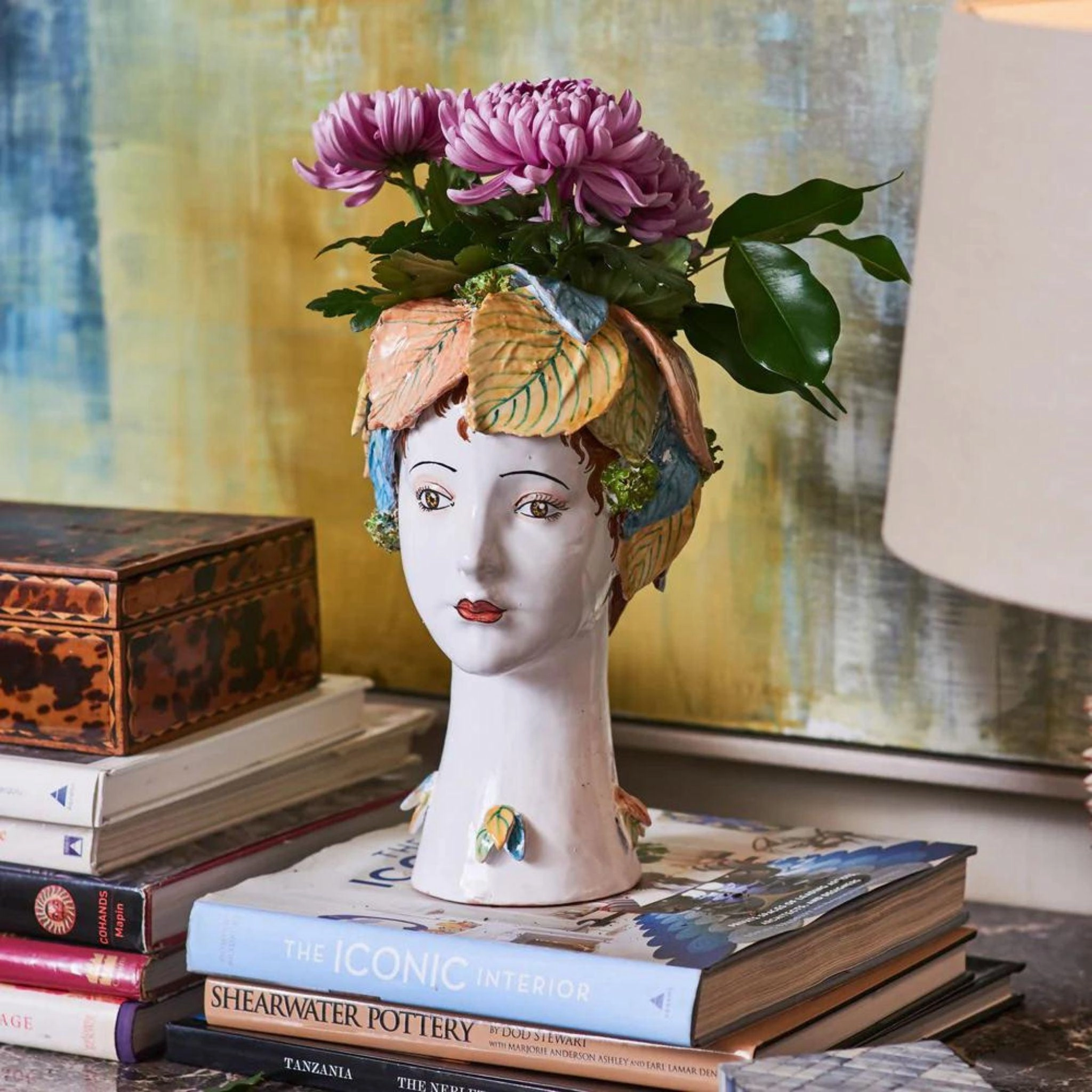 Head Vase With Crown of Leaves