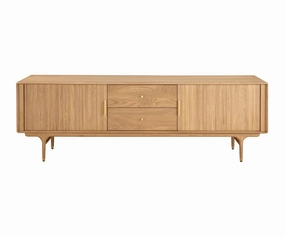 Hendrick 79" Media Stand II  - White Oak sofa,couch,living room furniture