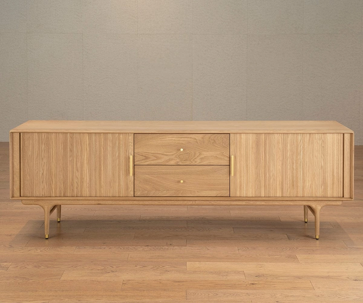Hendrick 79" Media Stand II  - White Oak