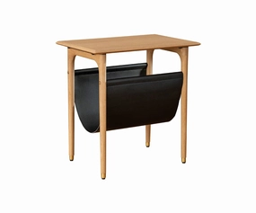 Hendrick End Table With Hanging Shelf II - White Oak sofa,couch,living room furniture