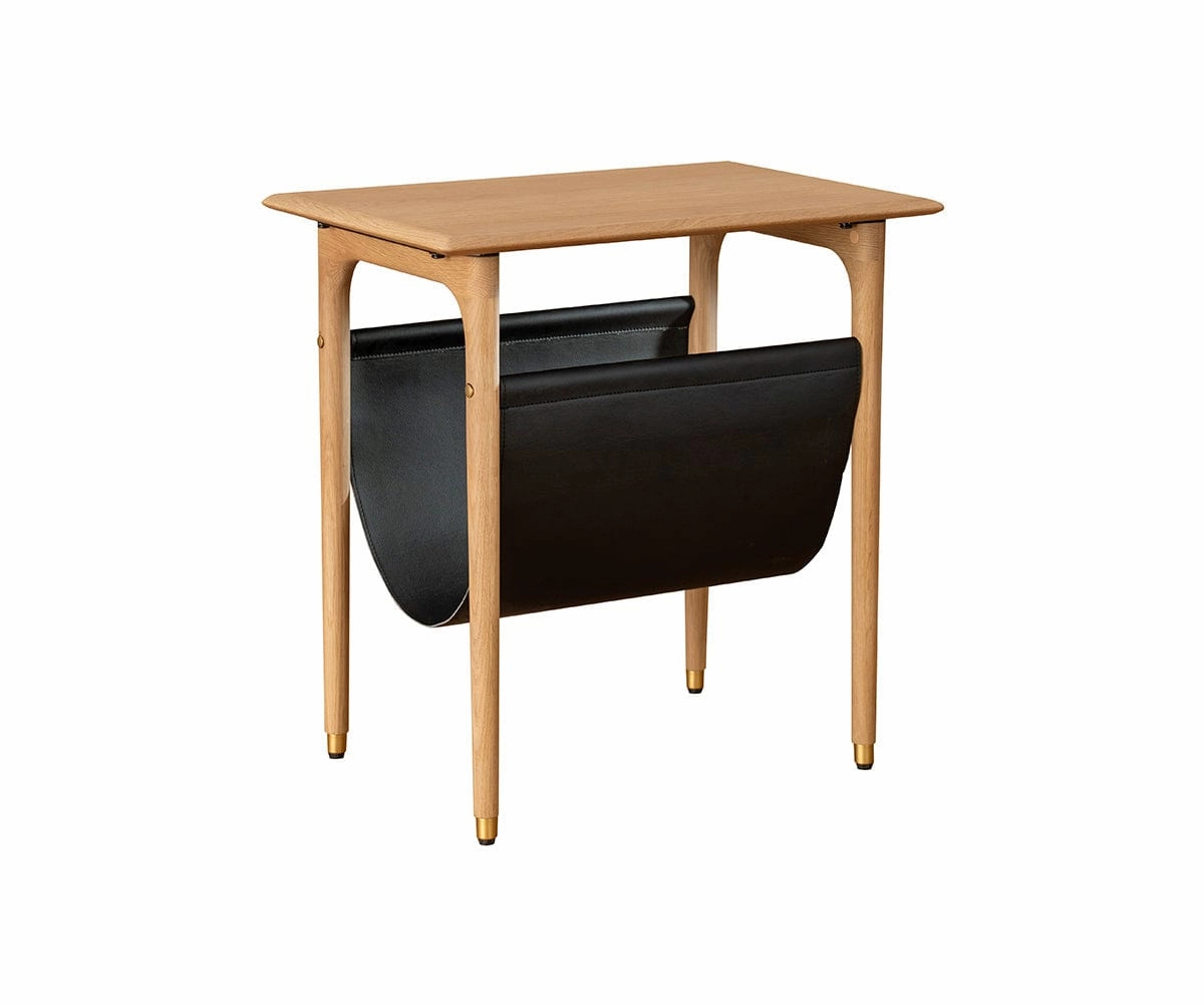 Hendrick End Table With Hanging Shelf II - White Oak sofa,couch,living room furniture