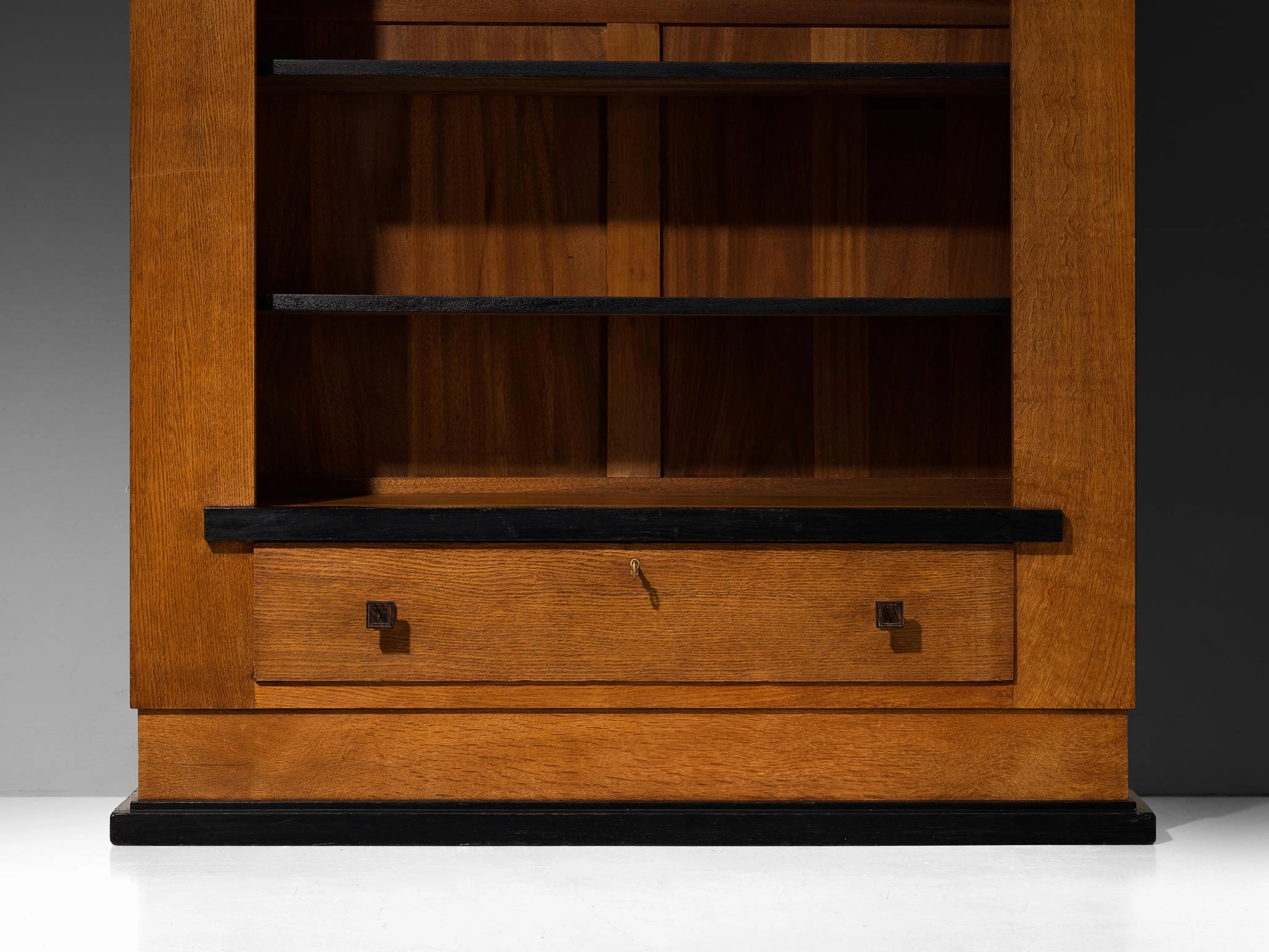 Hendrik Wouda for Pander Art Deco Bookshelf in Oak