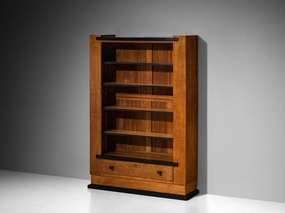 Hendrik Wouda for Pander Art Deco Bookshelf in Oak storage cabinet,organizer,furniture storage