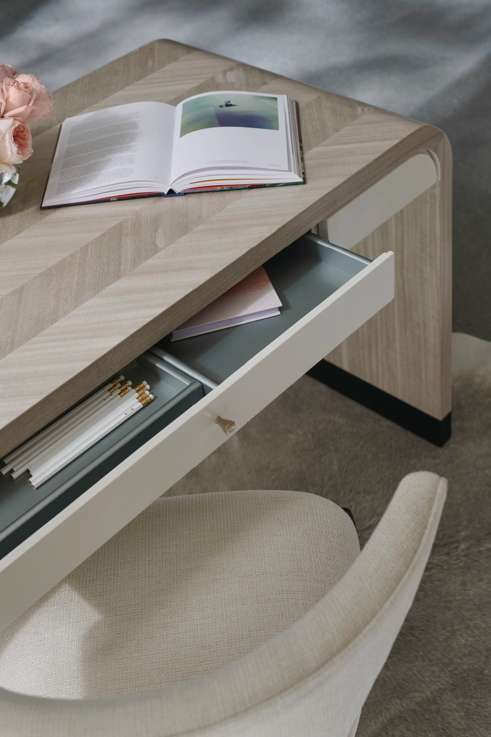 Herringbone Patterned Desk | Caracole Free Fall