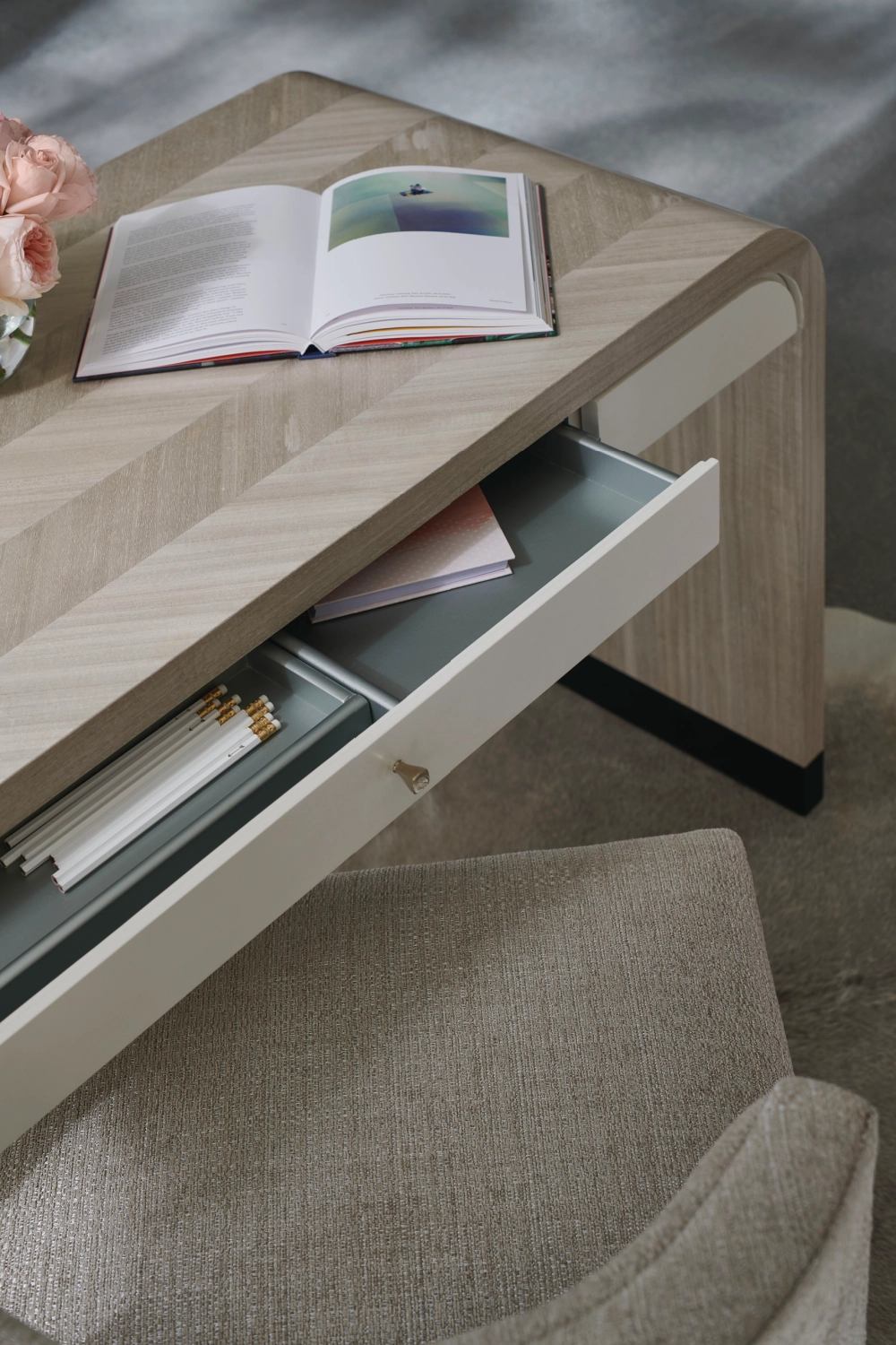 Herringbone Patterned Desk | Caracole Free Fall