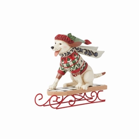 Highland Glen Dog on Sled Fig figurines,decorative figurines,home accents