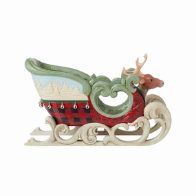 Highland Glen Large Sled Fig figurines,decorative figurines,home accents