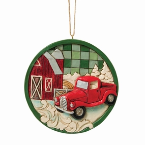 Highland Glen Red Truck Orn figurines,decorative figurines,home accents