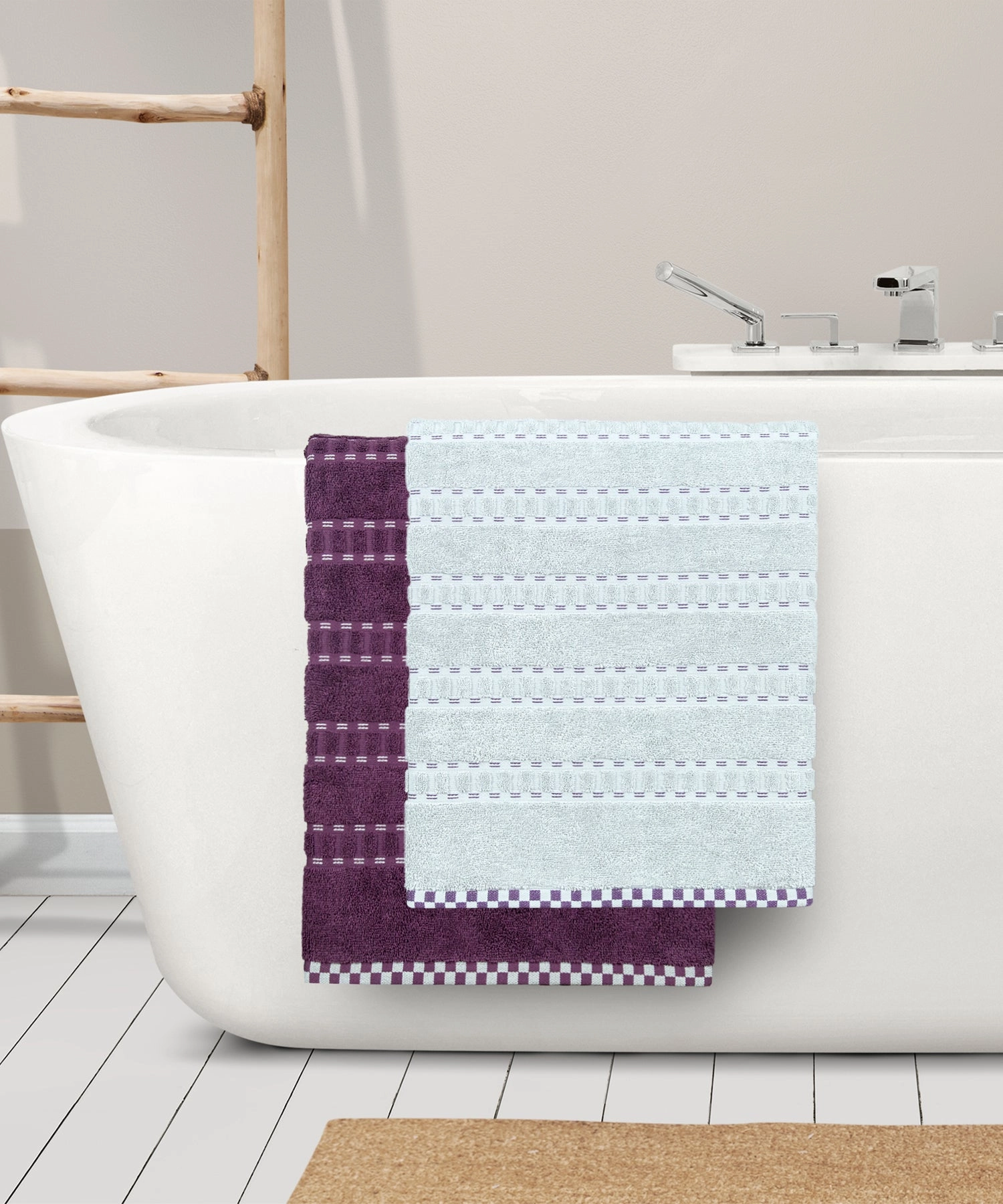 His & Her 2 PC Towel Set, 100% Cotton, 500 GSM, Durable, Super Soft, Adam & Eve bath towels,soft towels,bathroom textiles