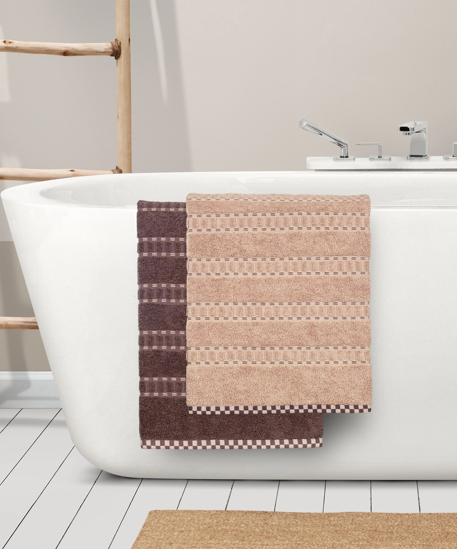 His & Her 2 PC Towel Set, 100% Cotton, 500 GSM, Durable, Super Soft, Jim & Jam bath towels,soft towels,bathroom textiles