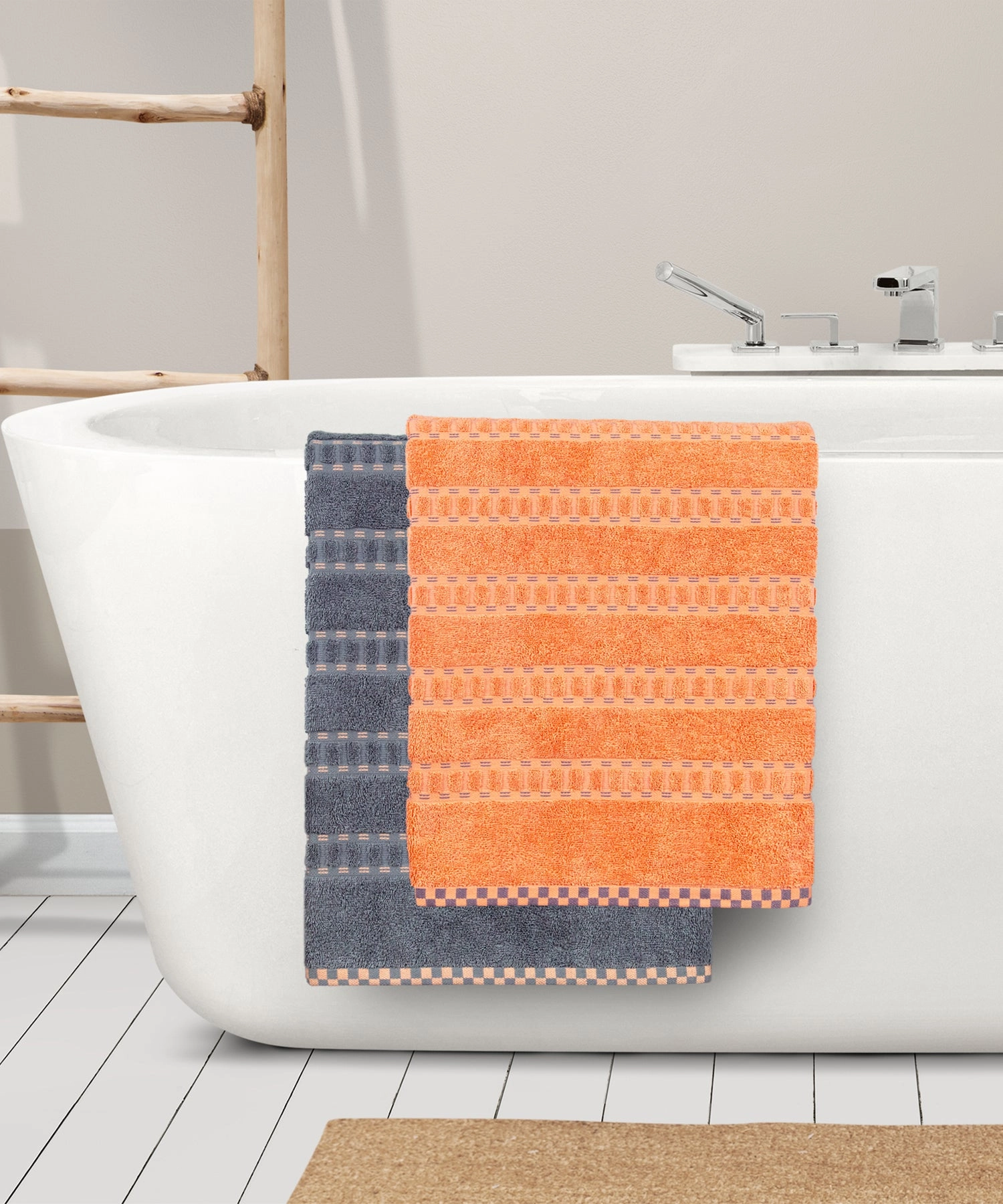 His & Her 2 PC Towel Set, 100% Cotton, 500 GSM, Durable, Super Soft, Lock & Key bath towels,soft towels,bathroom textiles