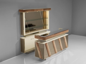 Hollywood Regency Bar Cabinet in the Style of Willy Rizzo storage cabinet,organizer,furniture storage