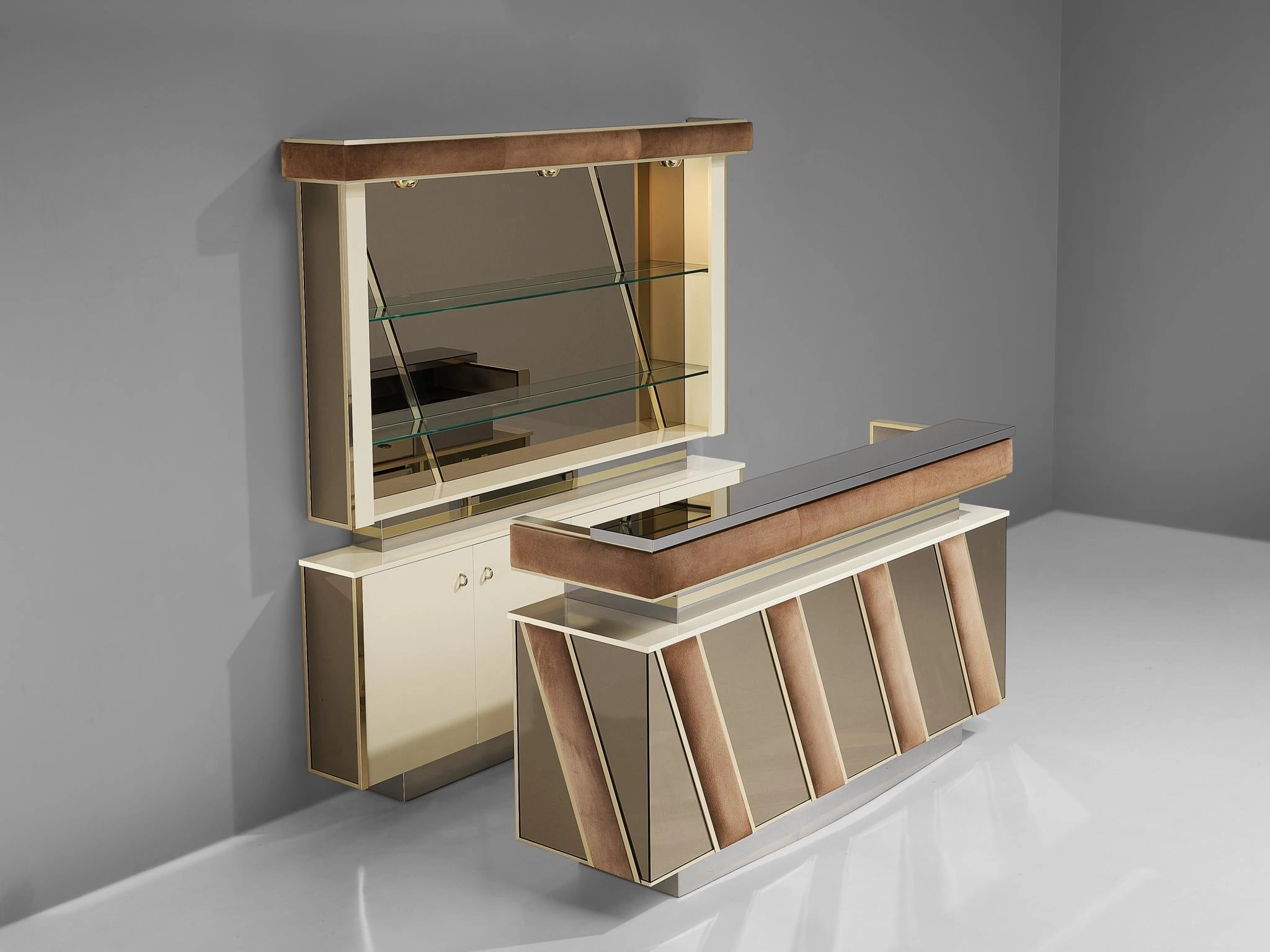 Hollywood Regency Bar Cabinet in the Style of Willy Rizzo storage cabinet,organizer,furniture storage