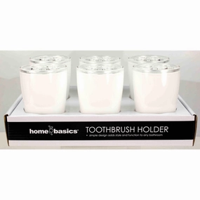 Home Basics White Plastic Toothbrush Holder toothbrush holder,bathroom cup,bathroom organizer