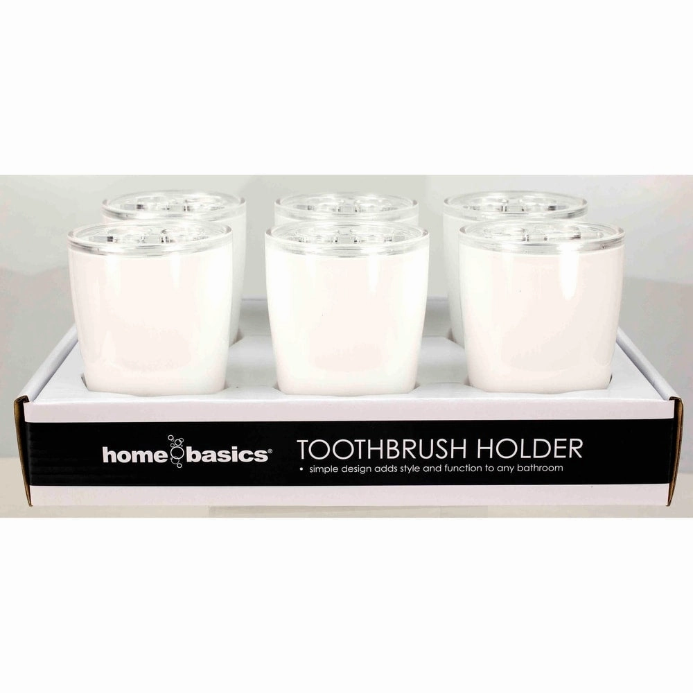 Home Basics White Plastic Toothbrush Holder toothbrush holder,bathroom cup,bathroom organizer