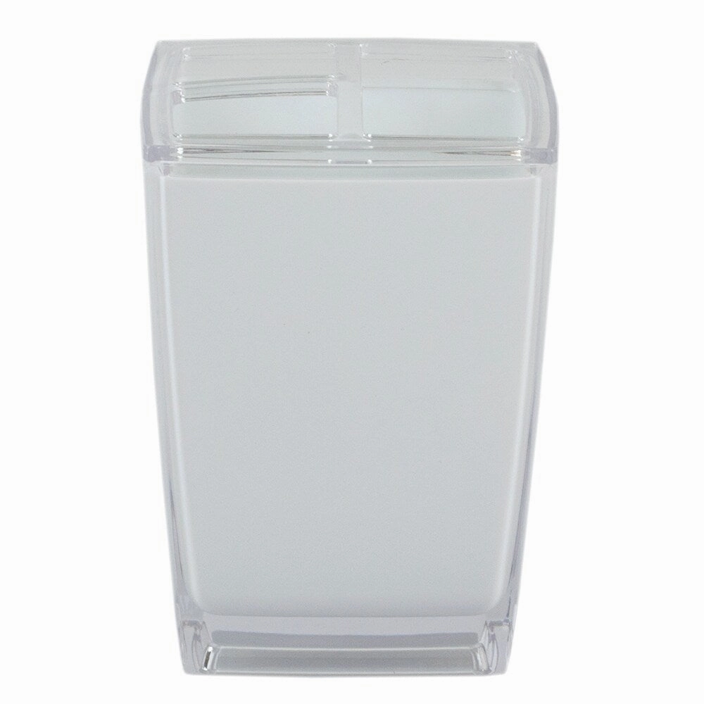 Home Basics White Plastic Toothbrush Holder