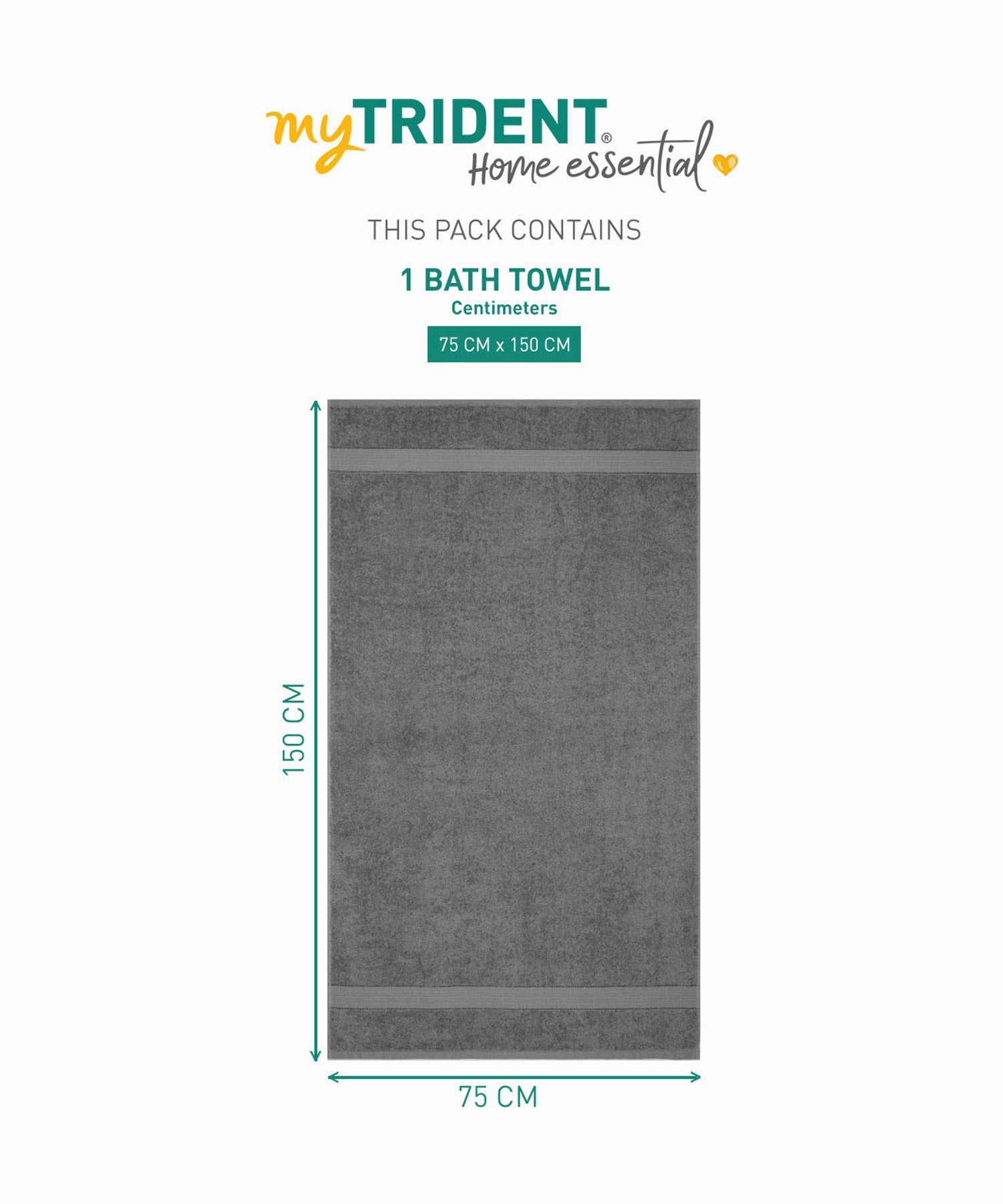 Home Essential Bath Towel,Gun Metal