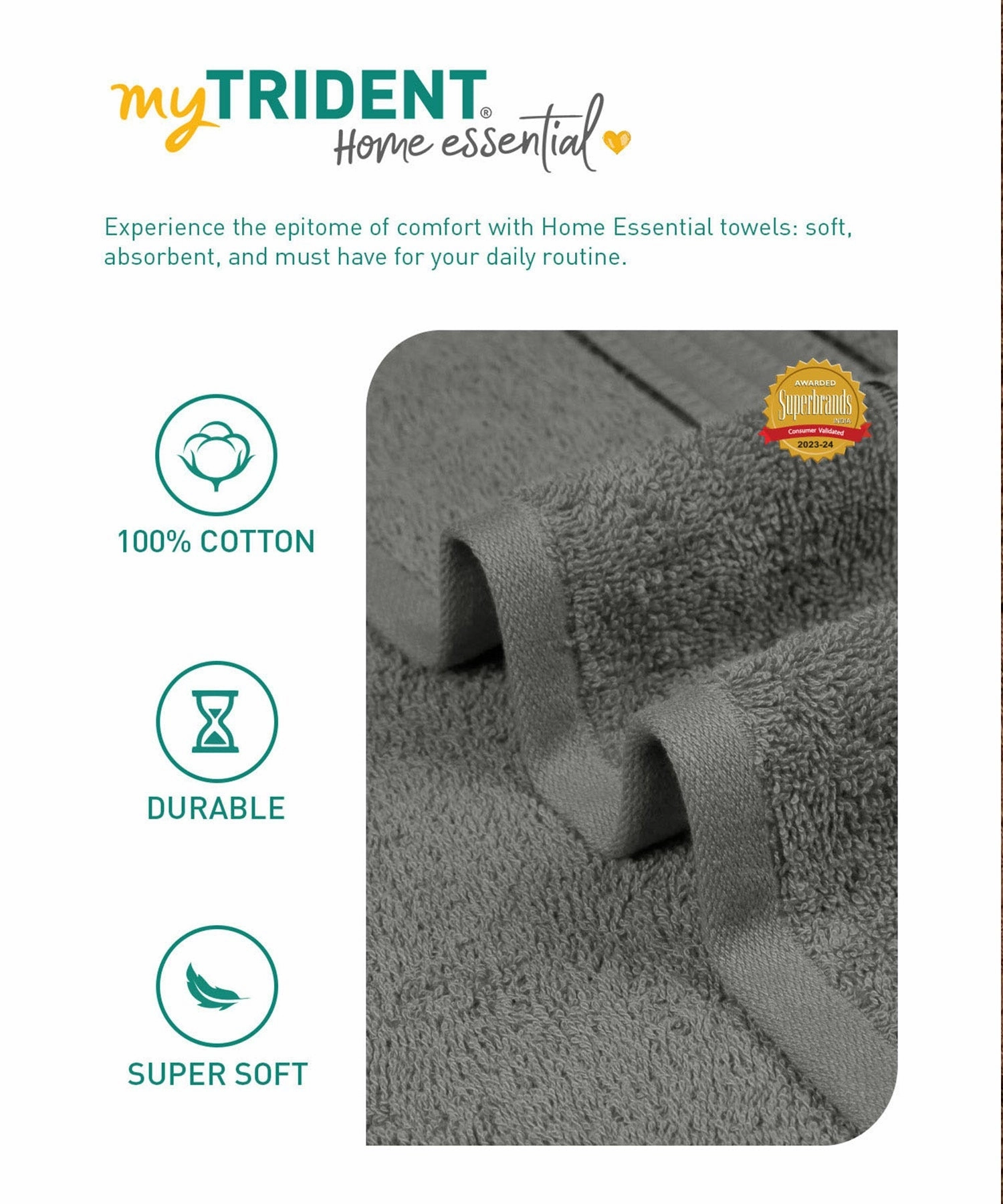 Home Essential Bath Towel,Gun Metal