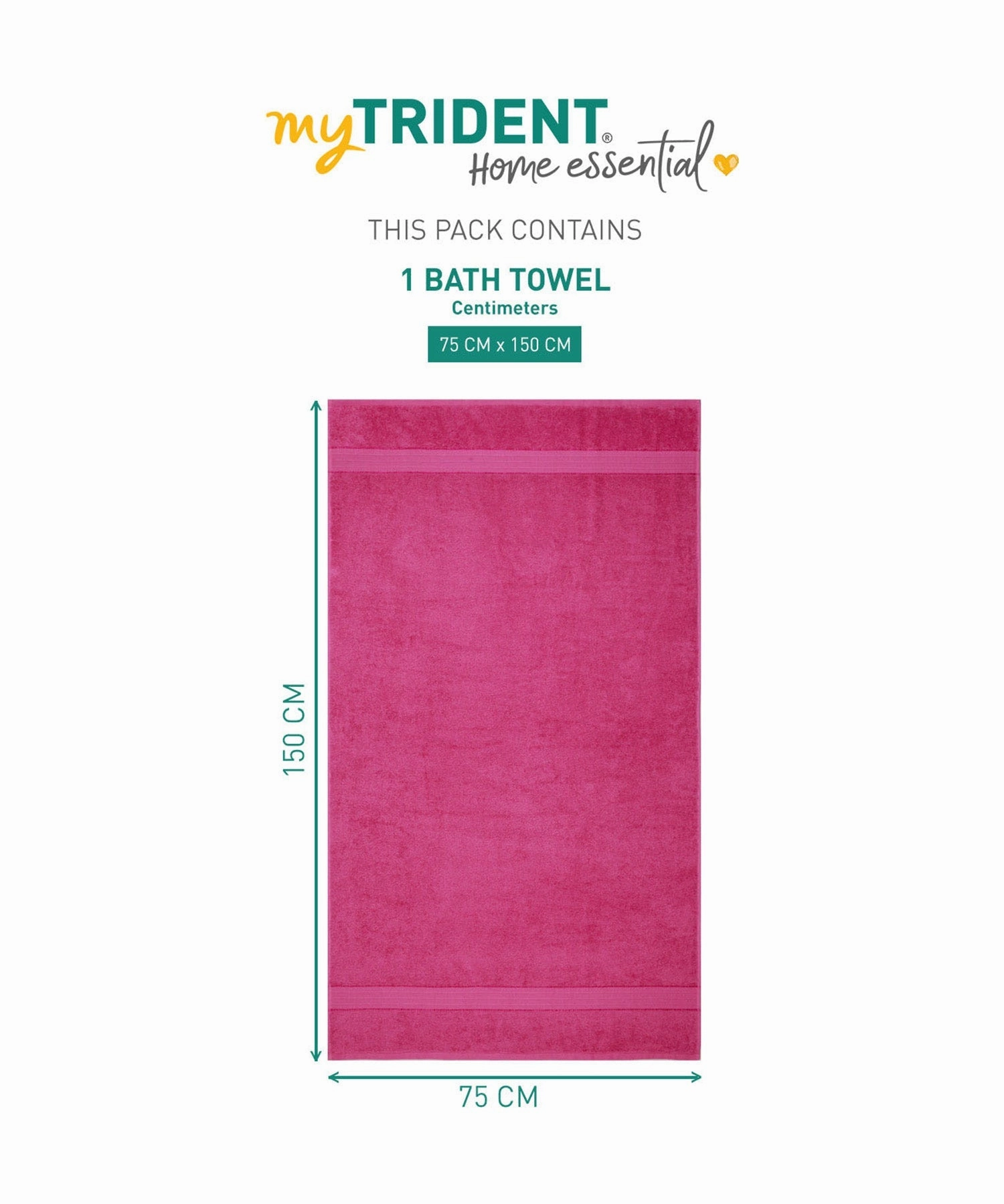 Home Essential Bath Towel,Hot Pink