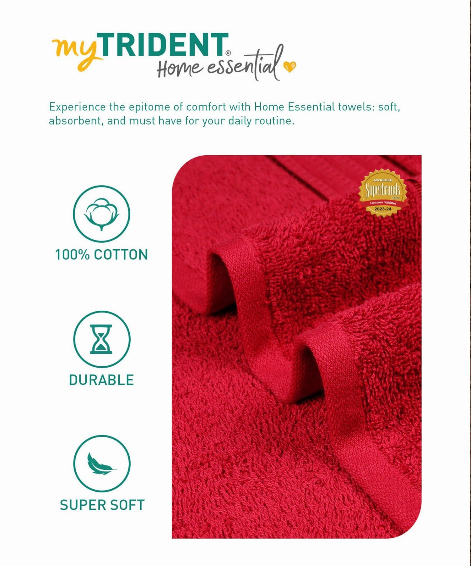 Home Essential Bath Towel,Lovely Red