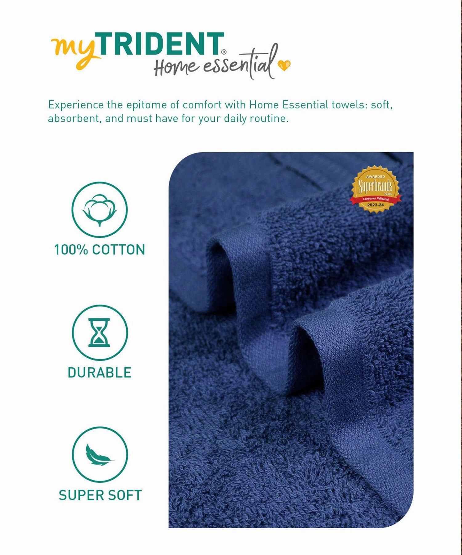 Home Essential Bath Towel,Midnight Blue