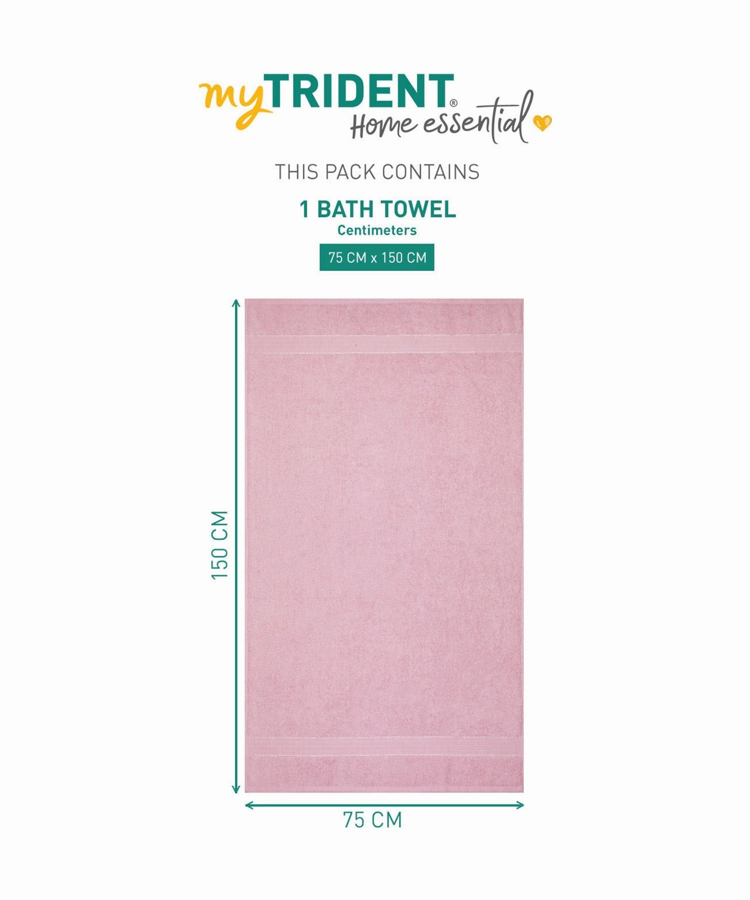 Home Essential Bath Towel,Powder Pink