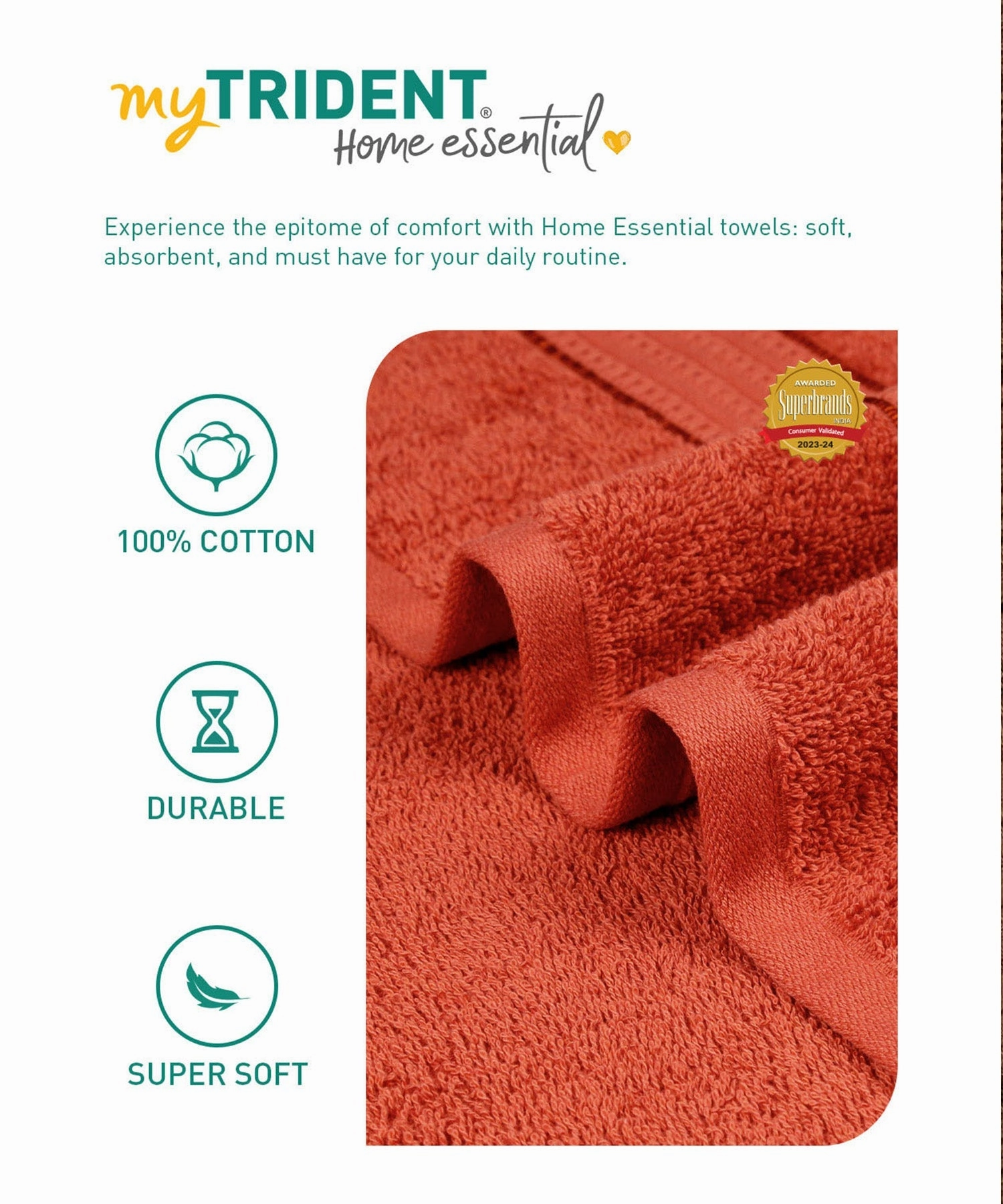 Home Essential Bath Towel,Red Rust