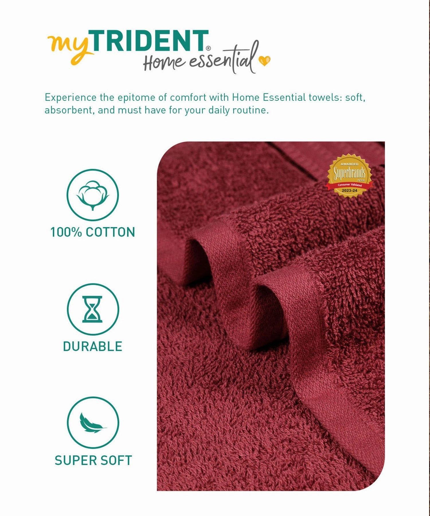 Home Essential Bath Towel,Red Wine