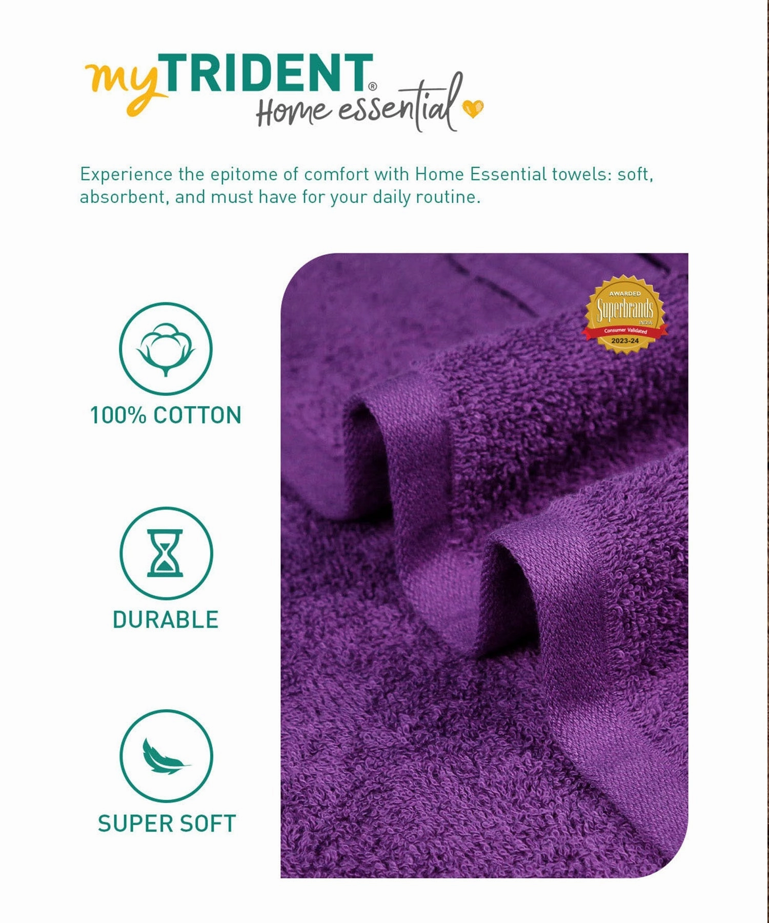 Home Essential Bath Towel,Royal Purple