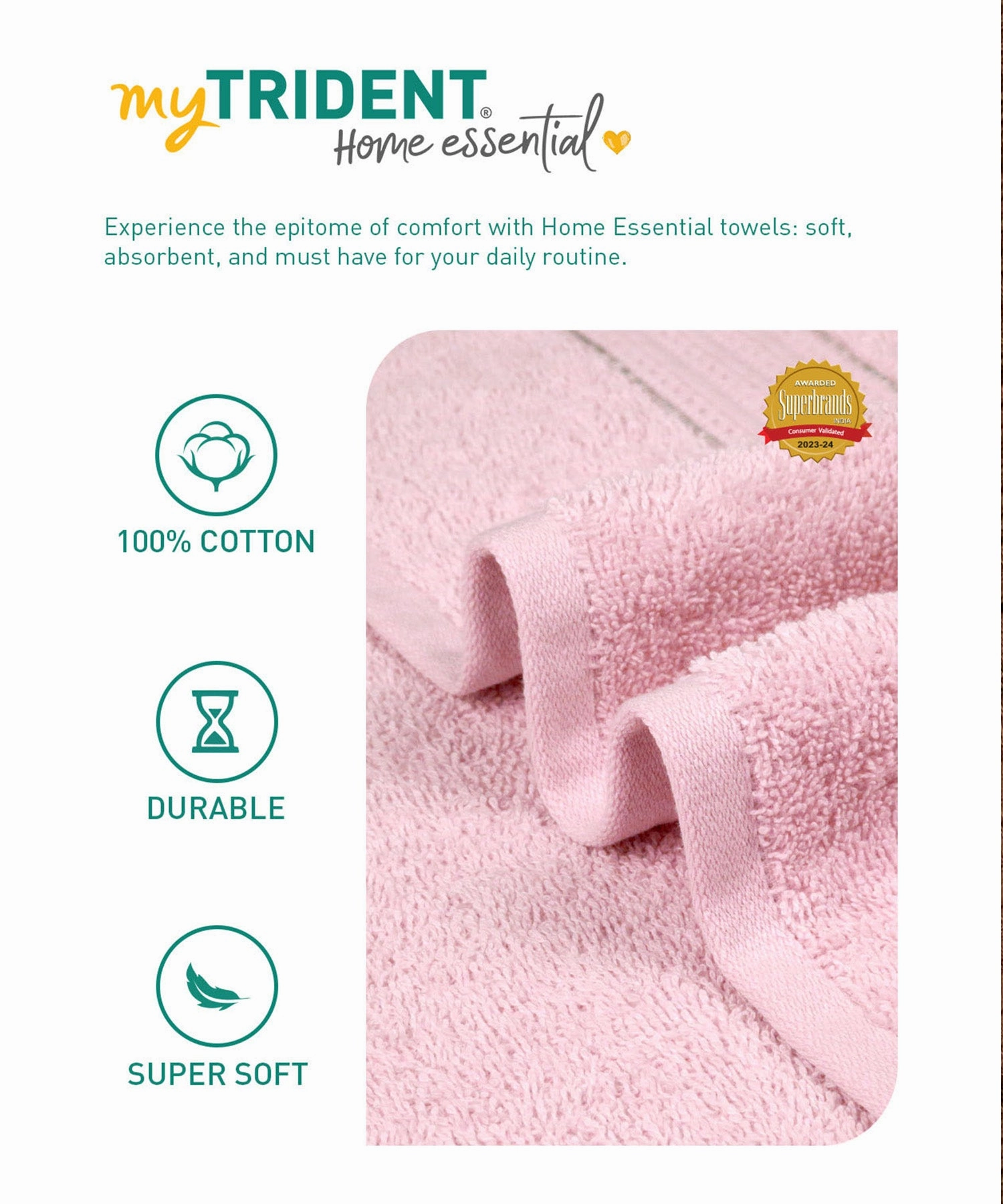Home Essential Small Bath Towel,Powder Pink