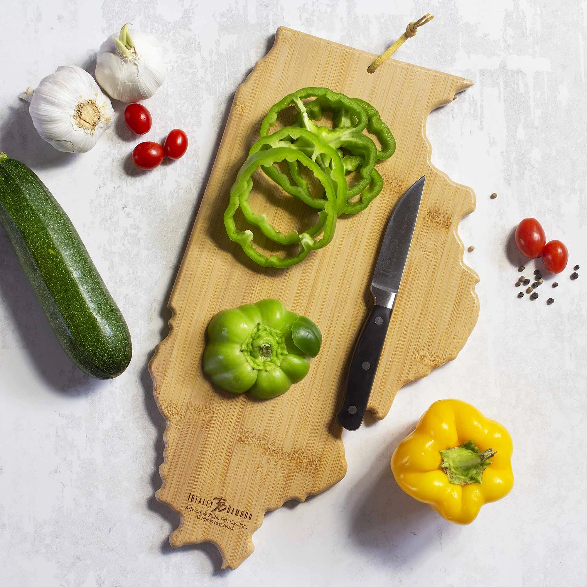 Illinois Cutting Board with Artwork by Fish Kiss