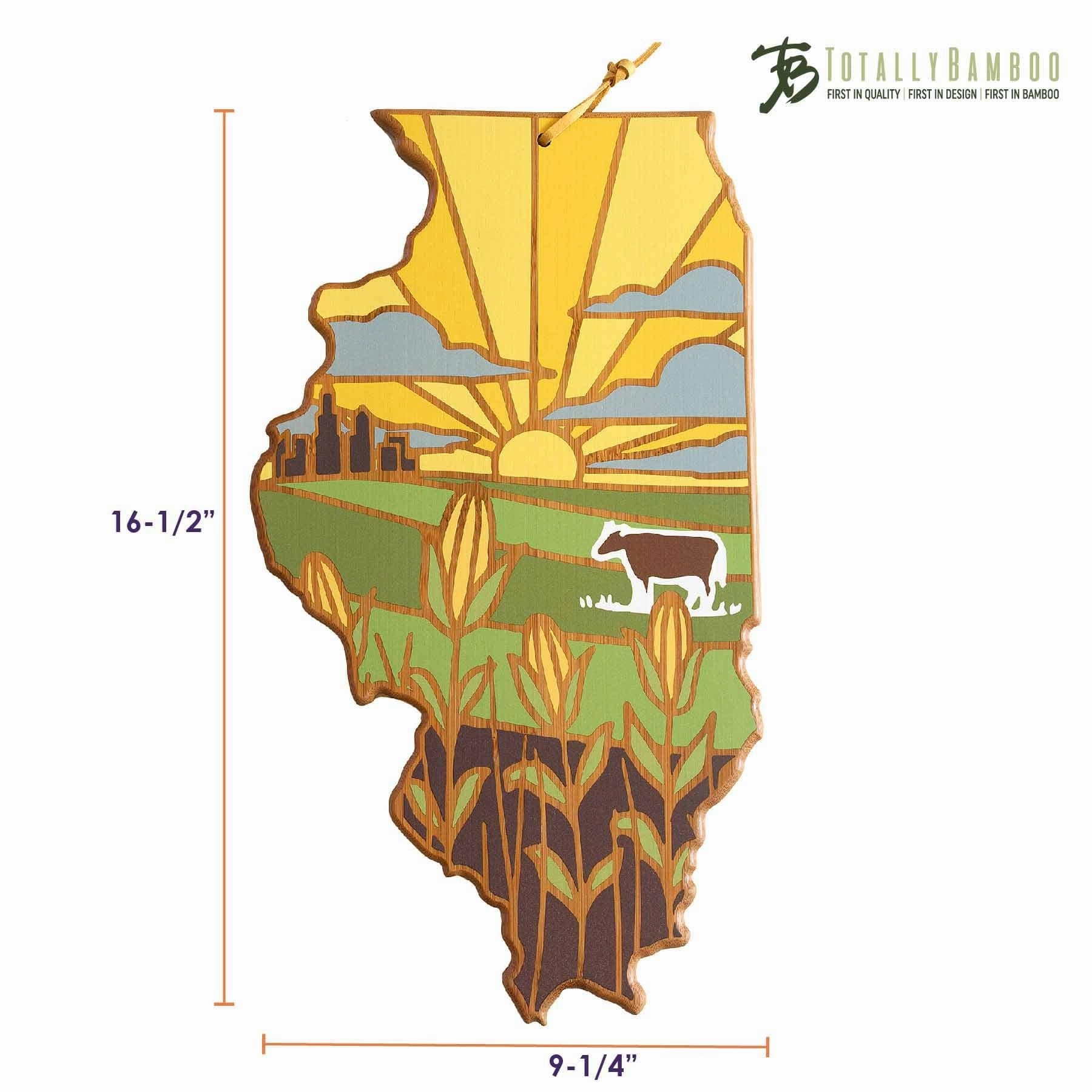 Illinois Cutting Board with Artwork by Summer Stokes