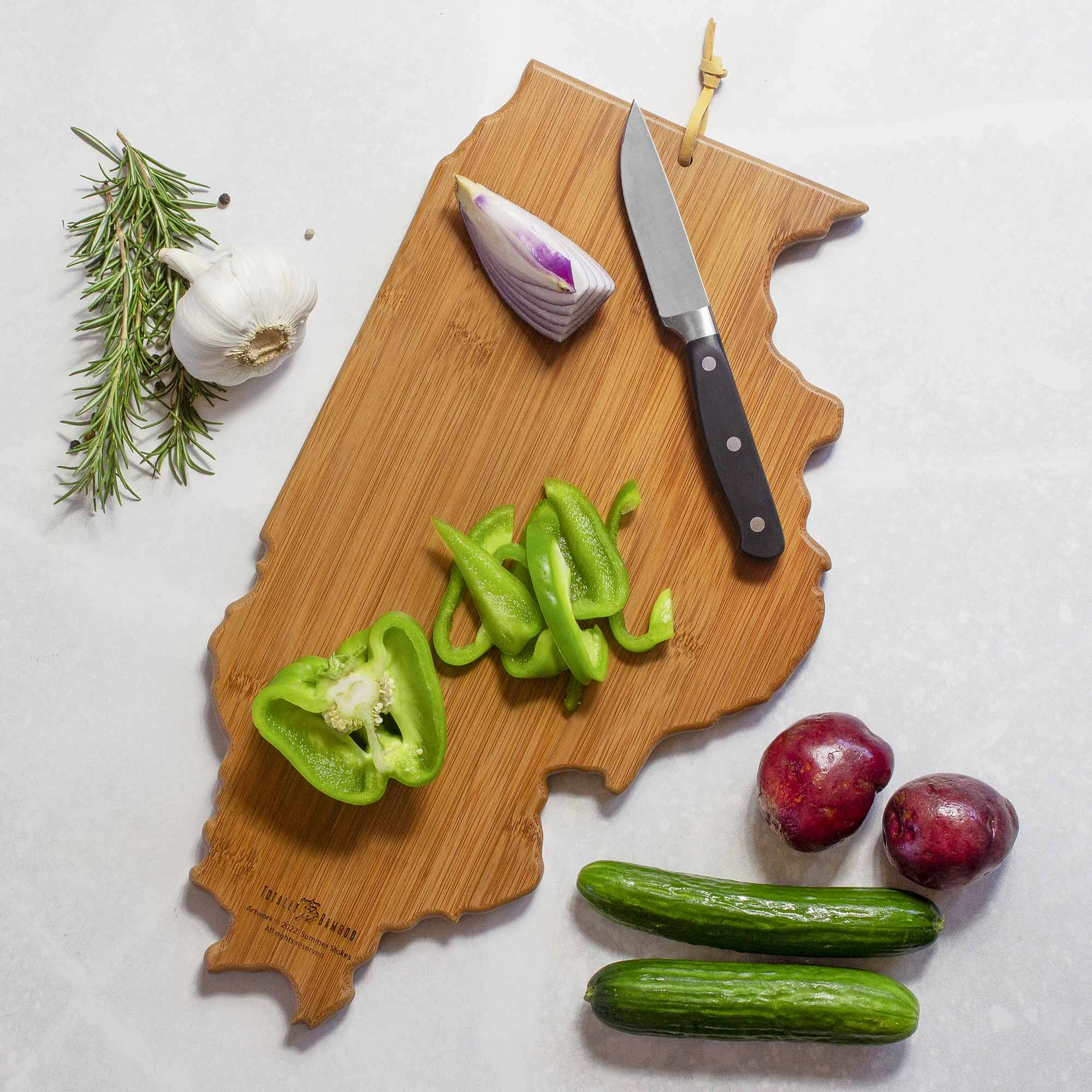 Illinois Cutting Board with Artwork by Summer Stokes