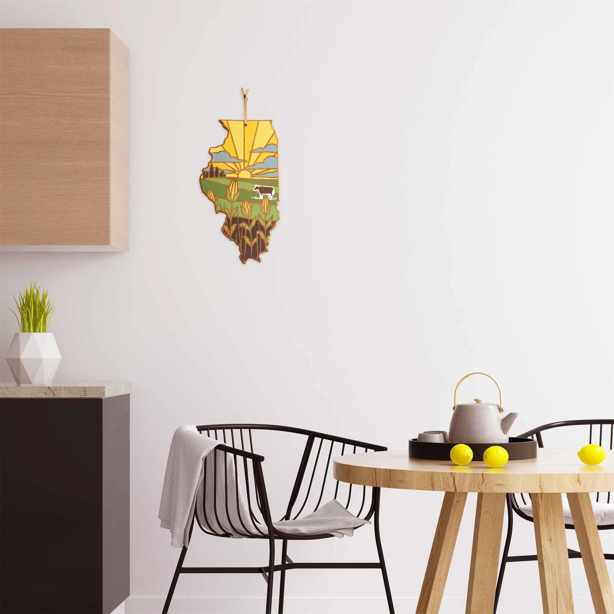 Illinois Cutting Board with Artwork by Summer Stokes