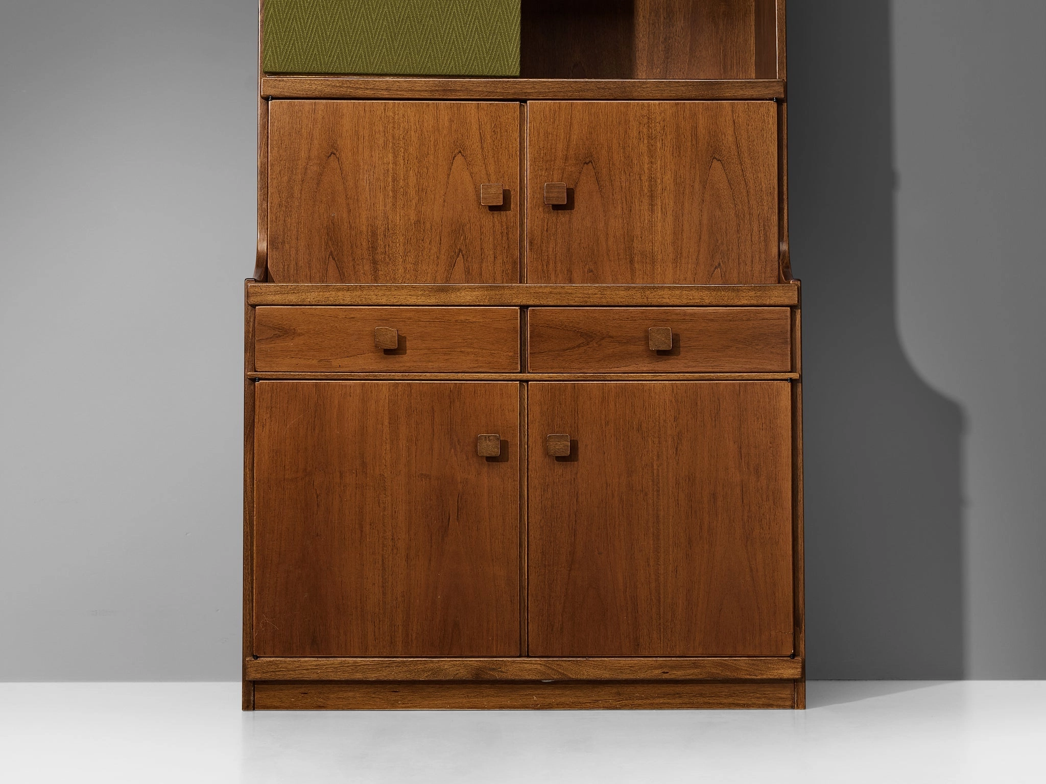 Ilmari Tapiovaara for La Permanente Mobili Cant Bookcases in Walnut
