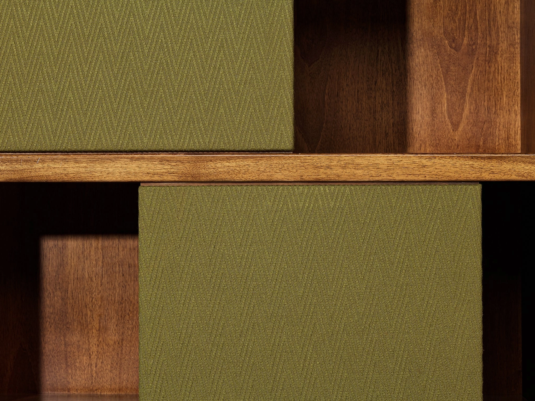 Ilmari Tapiovaara for La Permanente Mobili Cant Bookcases in Walnut