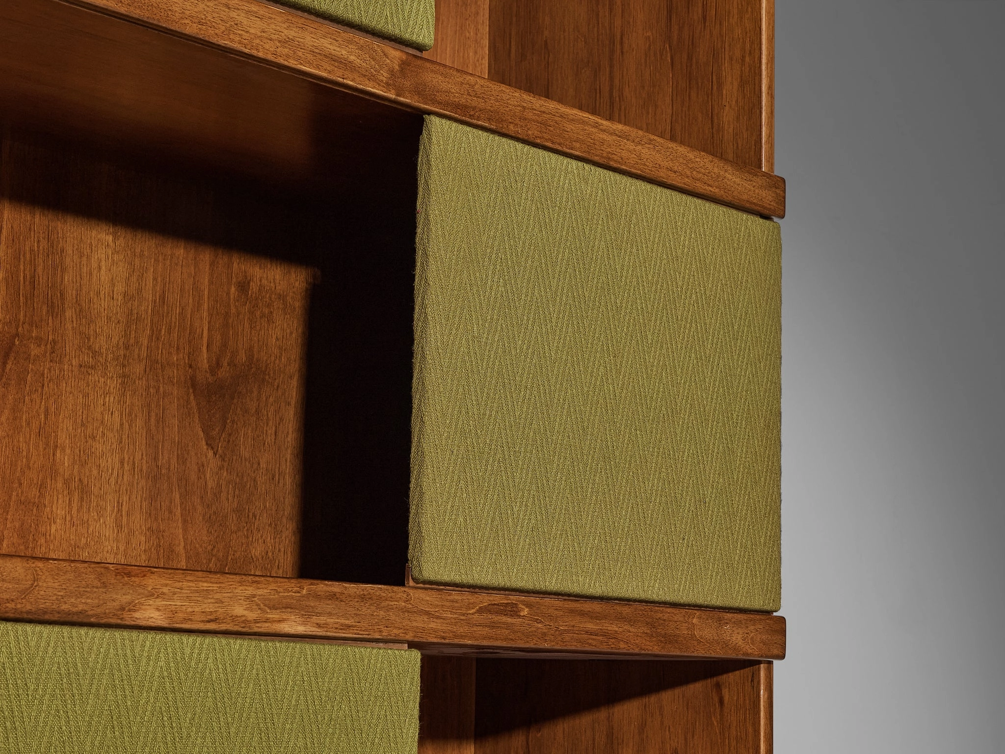 Ilmari Tapiovaara for La Permanente Mobili Cant Bookcases in Walnut
