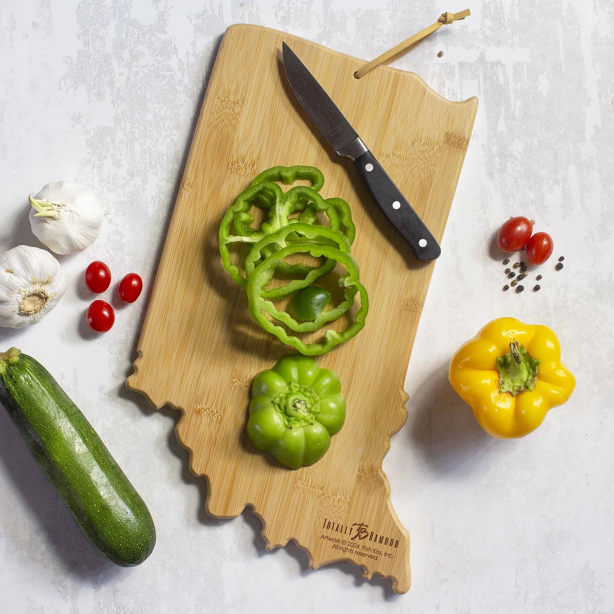 Indiana Cutting Board with Artwork by Fish Kiss