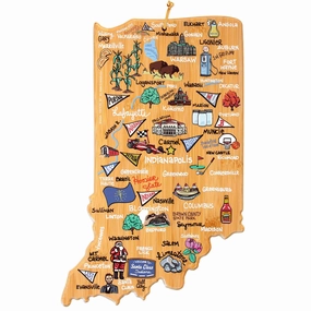 Indiana Cutting Board with Artwork by Fish Kiss cutting board,chopping board,kitchen tools