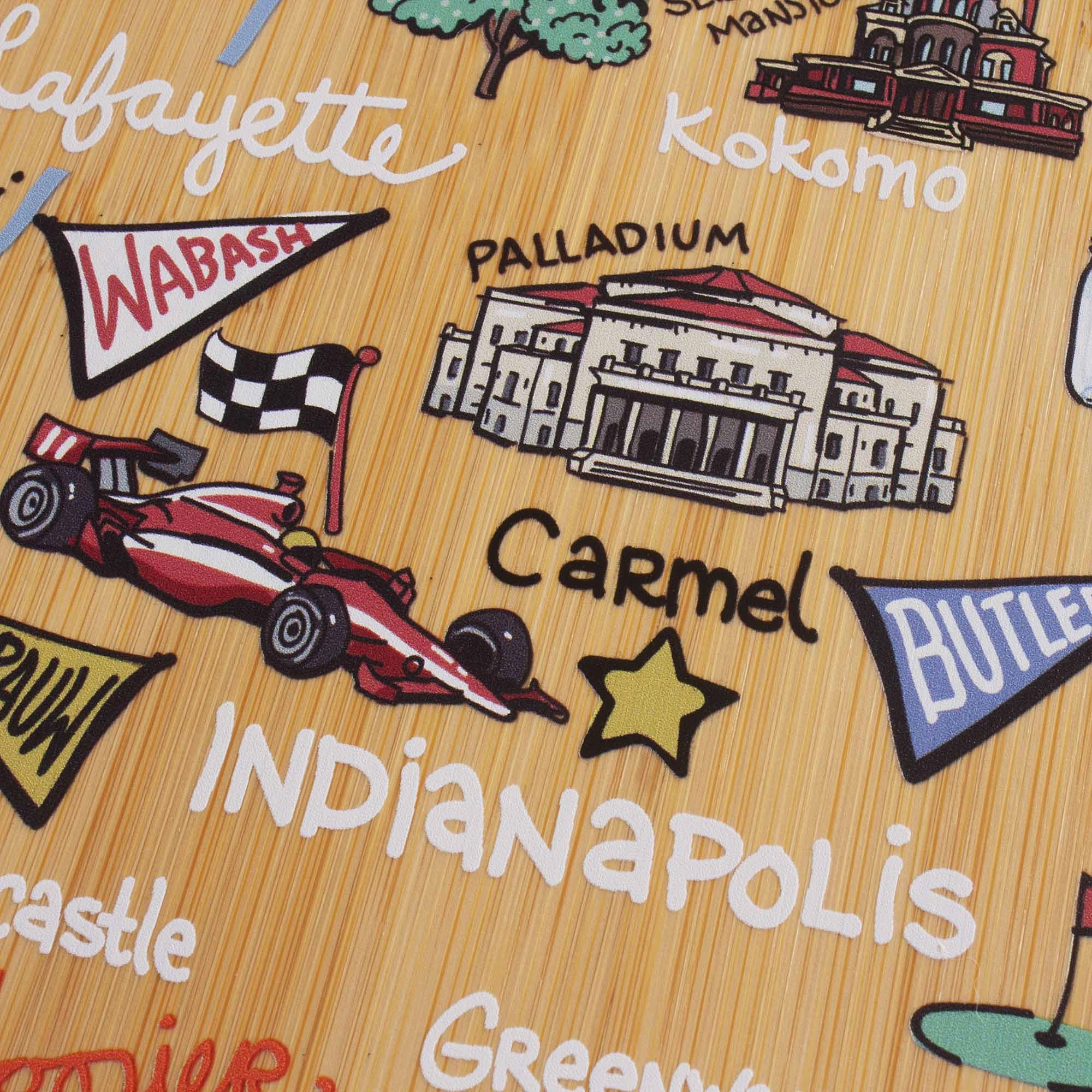 Indiana Cutting Board with Artwork by Fish Kiss