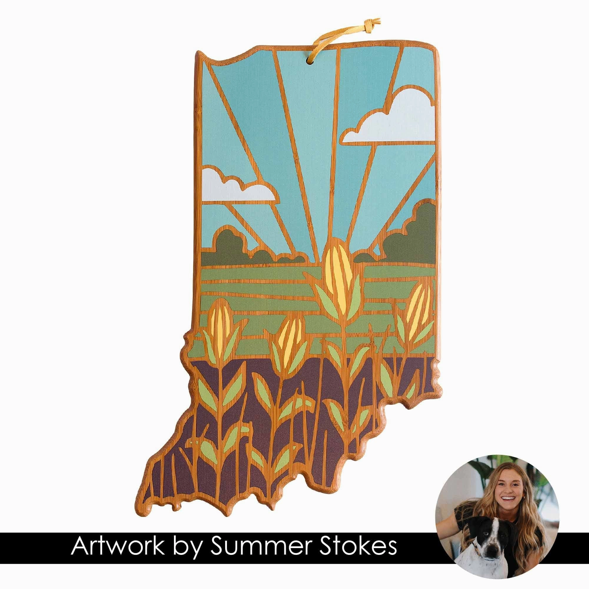 Indiana Cutting Board with Artwork by Summer Stokes