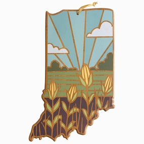 Indiana Cutting Board with Artwork by Summer Stokes cutting board,chopping board,kitchen tools