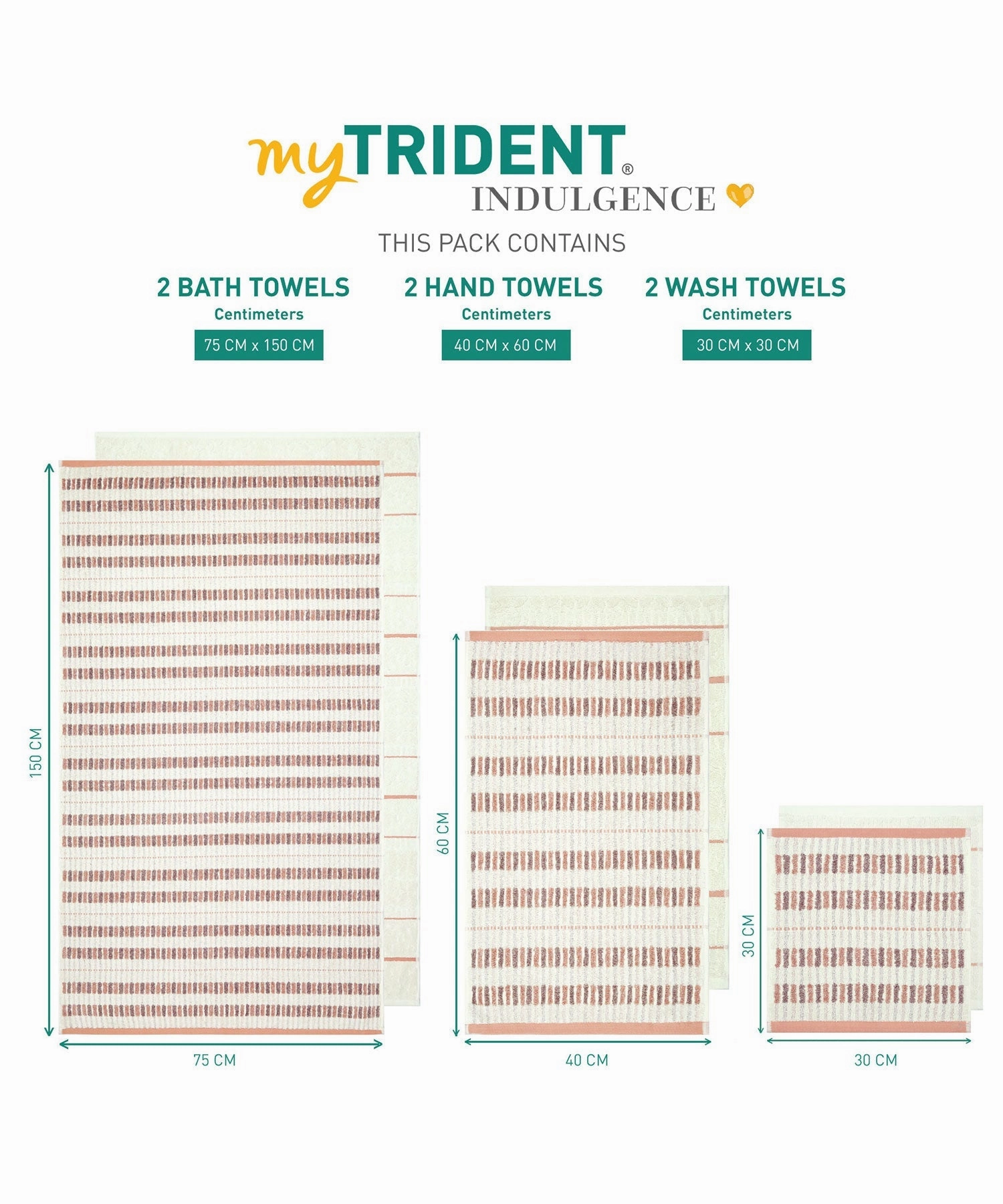 Indulgence By The FirePlace 6Pc Towel Set, Super Soft, Intricate Design, 600 GSM, FOS-RIPPLE